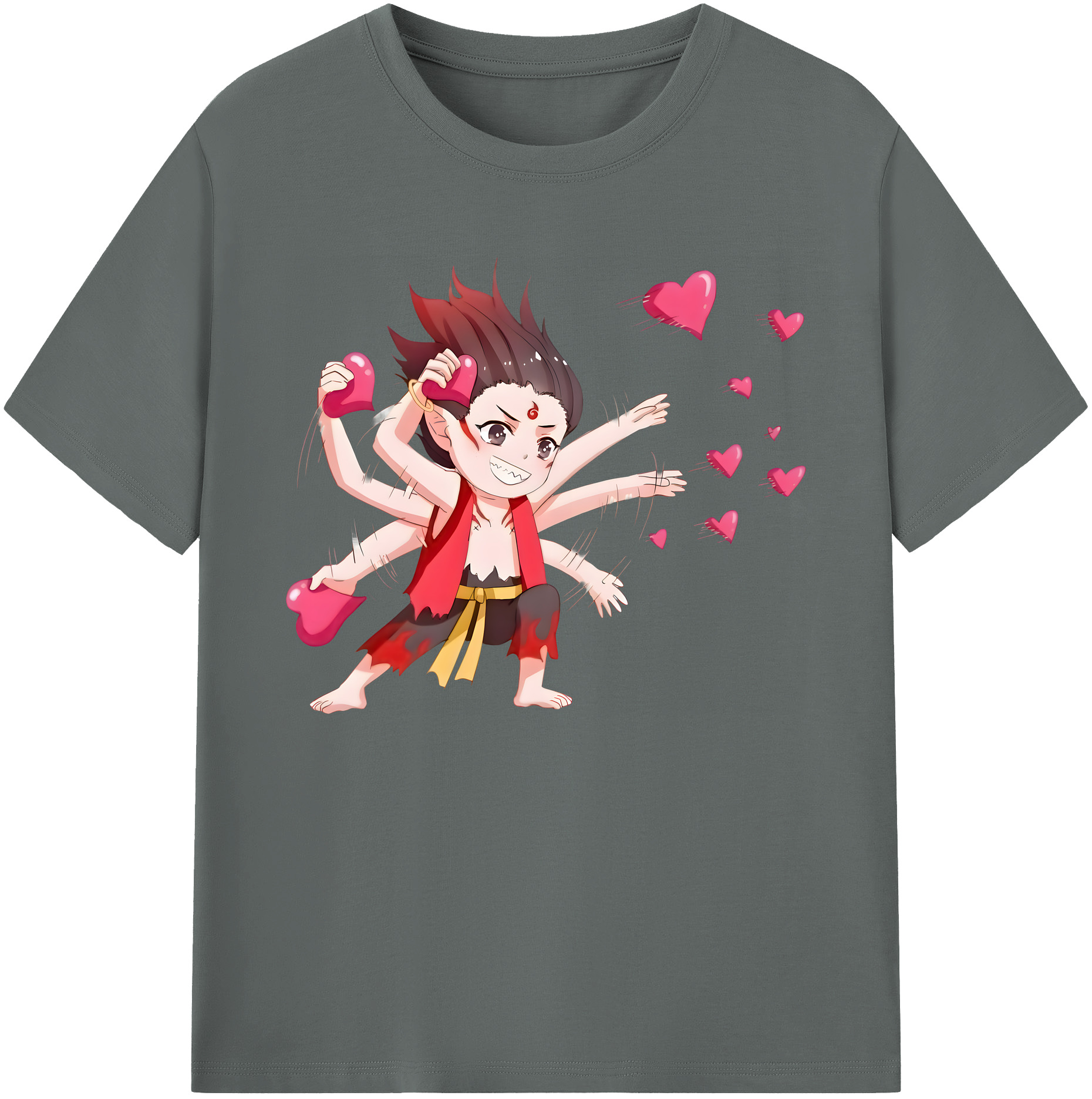 （画像用） Ne Zha 2 ナタ 魔童の大暴れ 綿100％ メンズ半袖Tシャツ｜肌触りやわらか＆通気性